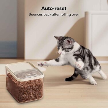 Герметичний контейнер для зберігання корму для тварин до 13,6 кг, для собак, котів та іншого корму, з мірним стаканчиком, білий (прозорий)