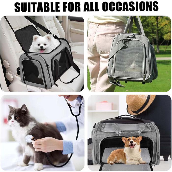 Транспортна переноска для кота/собаки Katzentransporttasche, 40x25x25 см, складана, з плечовим ременем, до 3 кг