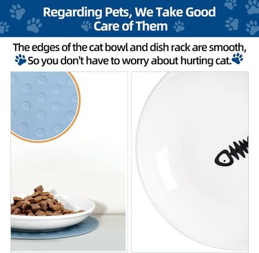 Набори мисок для котів з кераміки (2 шт.) - неслизькі, для зручного годування