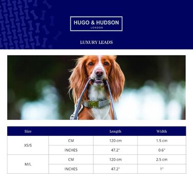 Повідок для собак HUGO & HUDSON, тренувальний, з кліпсою у ручці, морський синій і червоний, 120×1,5 см