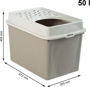 Лотто МyPet Eco Berty туалет для котів з верхнім входом, пластик (PP перероблений), бежевий/білий, (57.2 x 39.3 x 40.4 см) Cappuccino/Білий