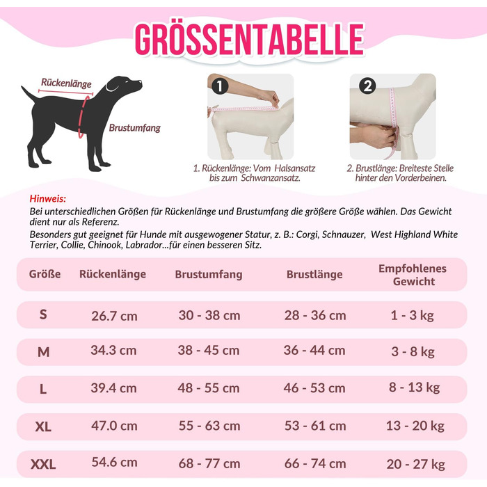 Комбінезон для собак після операції Eyein, рожевий, XL (55-63 см) - захисний одяг, альтернатива електронного нашийника