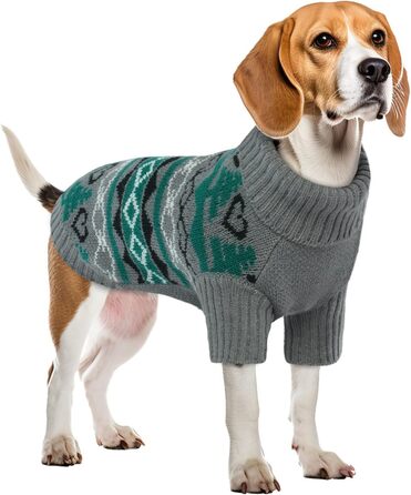 Зимовий теплий одяг для собак: куртка, теплий костюм, светр (сірий, L)