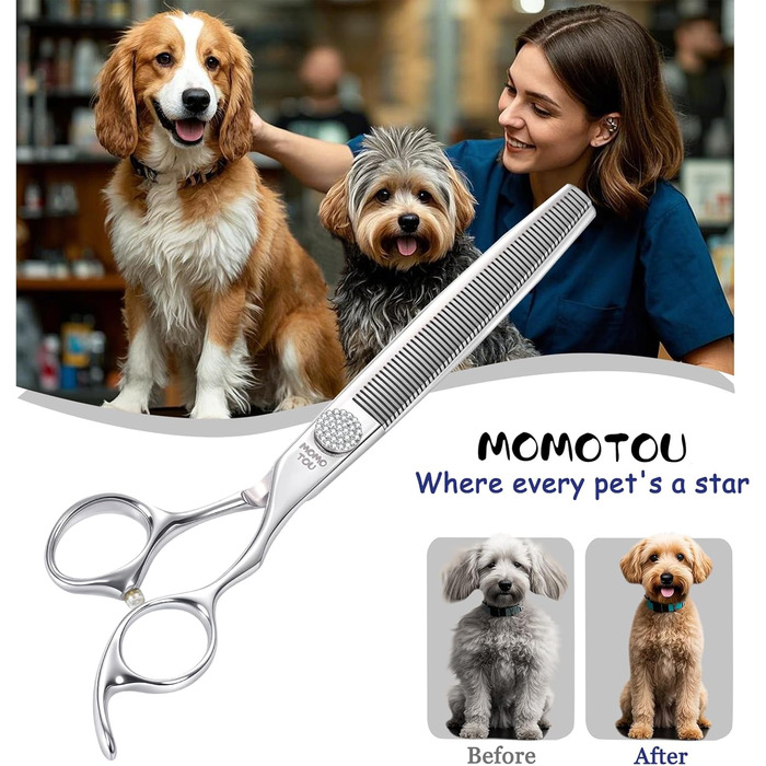 Професійна вигнута ножиця для грумінгу собак та котів, 440C сталь, 20.3 см (8 дюймів)