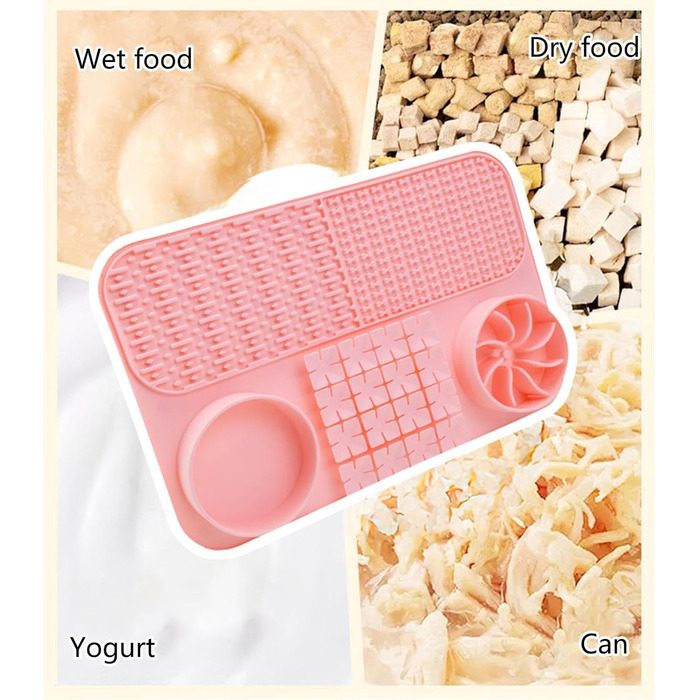 Лежак-іграшка для собак з присосками, повільний годівник, рожевий | Лежак-пазл для собак