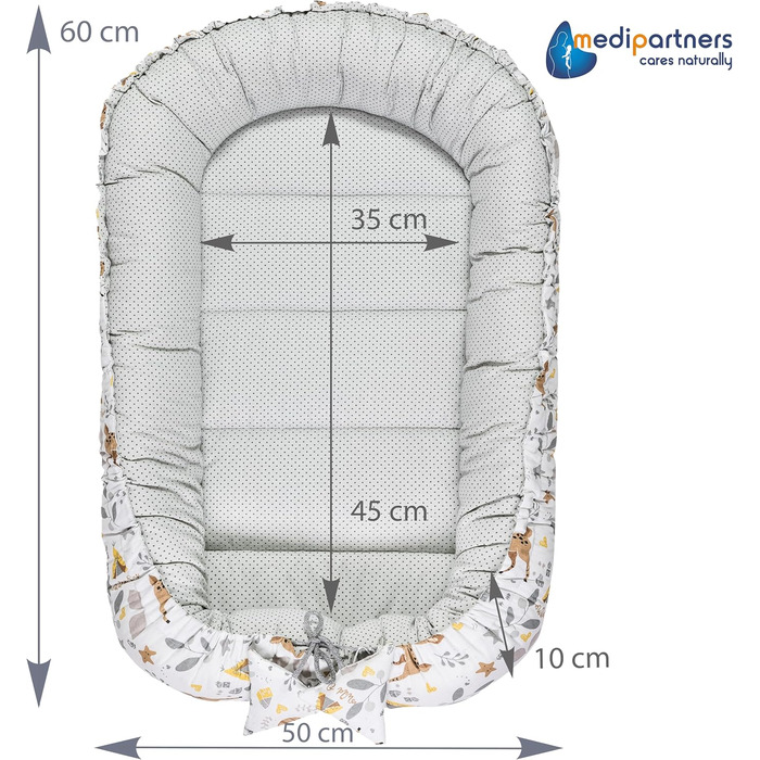 Килимок для кота та собаки Medi Partners 75x60x10 см - м'яке ліжко-гніздо для котів та собак середніх розмірів