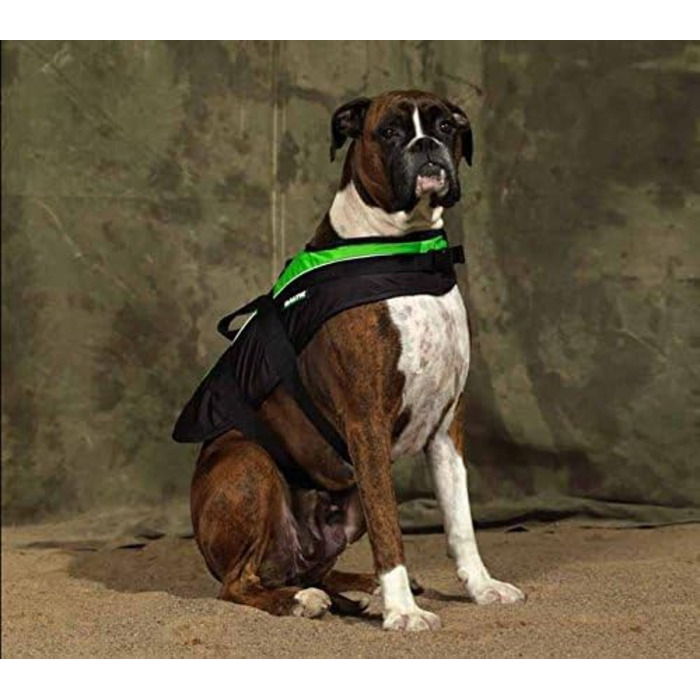 Спасальний жилет для собак Baltic Mascot зелений/чорний (Mod. 0431), розмір 08-15 кг