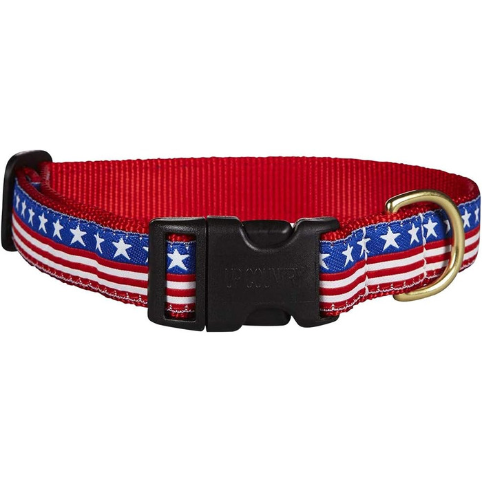 Нашийник для собак Up Country SST-C-L Stars and Stripes, ширина 2,5 см, розмір L