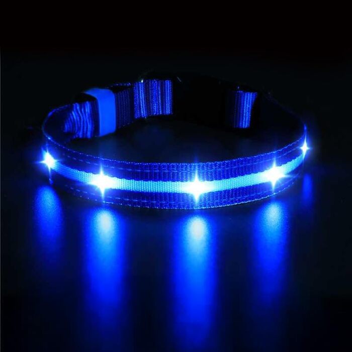 Світлодіодне нашийник для собак Masbri з підзарядкою, водонепроникний, з 3 режимами світіння, безпечний, для великих собак, (L, Синій)