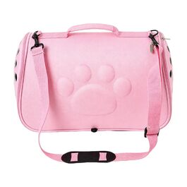 Транспортна сумка для котів – переноска для тварин з регульованим плечовим ременем, рожева, M