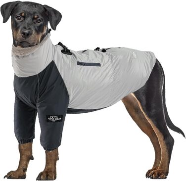 Водонепроникний зимовий одяг для собак, теплий, з підкладкою з кашеміру, з регульованою шнурівкою, кишенею, світловідбиваючими елементами, застібкою-пряжкою, сірий, розмір XXL