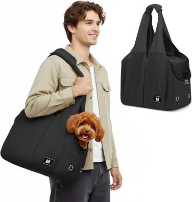 Сумка-переноска для собак та котів ALLSOPETS, чорна, для подорожей та відпочинку на природі