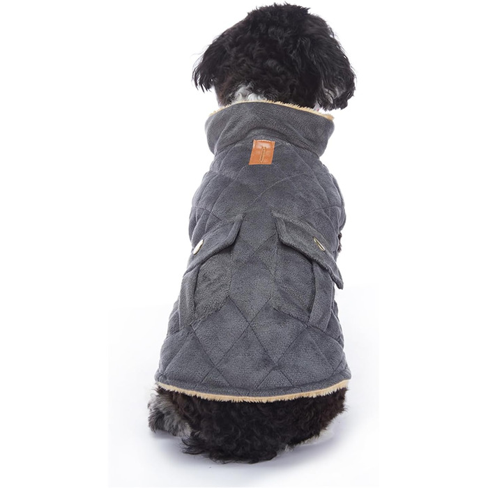 Зимовий теплий пуховик для собак з протекторними отворами, вітронепроникна куртка для холодної погоди, бавовна, костюм для цуценят, маленьких та середніх собак, розмір XL (Стиль 1: Темно-сірий) XL: Обхват грудей: 50 см / 19.6 дюймів Стиль 1: Темно-сірий