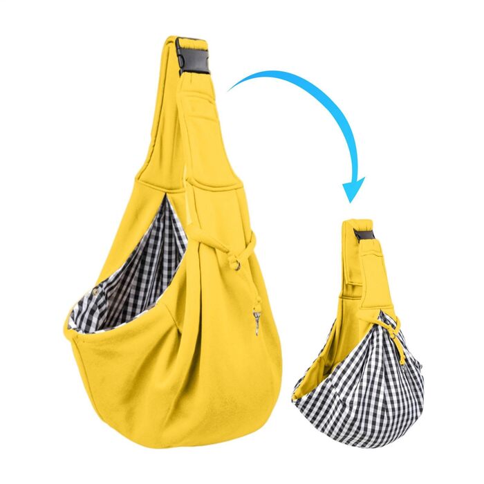 Сумка-переноска для маленьких собак та котів | Жовта переноска для тварин з регульованим ремінцем | Дихаюча переноска для вигулу та подорожей