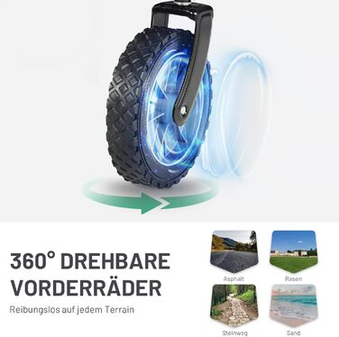 TIMBER RIDGE XXL: Садовий візок-трансформер з кишенями та тримачем для напоїв, для всіх типів місцевості, чорний