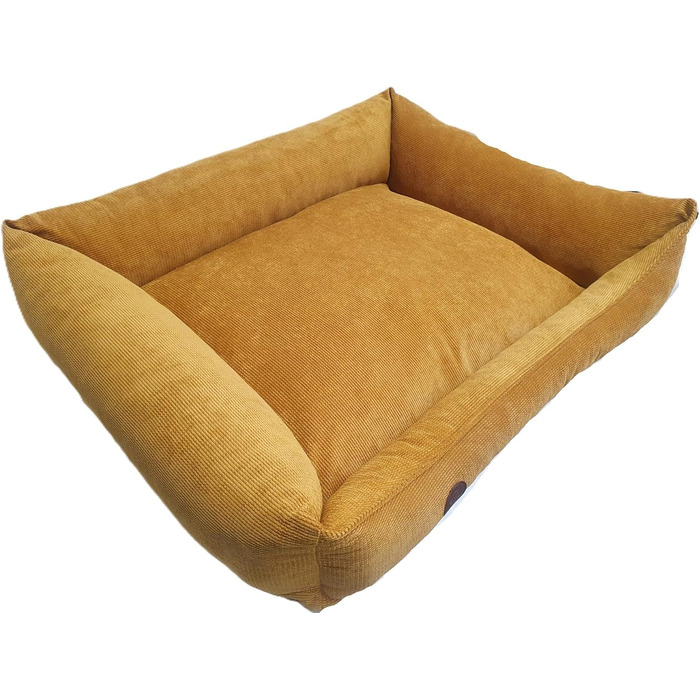Ортопедичне ліжко для собак, суглобозахисне, миється, для великих, середніх та маленьких собак, гірчичний колір (L=99/79/18см)