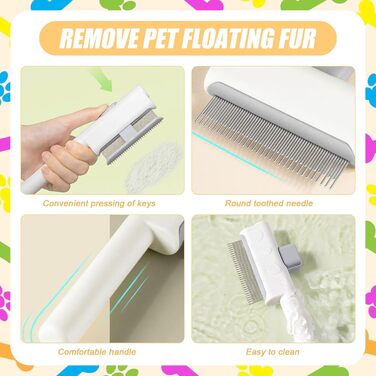 Набір гребінців від бліх для котів та собак: видалення бліх, шерсті та вичісування блукаючого хутра. Включає гребінець для чищення зубів V-подібної форми та самоочищувані гребінці.