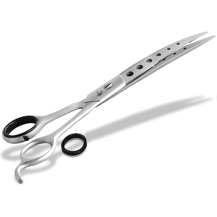 Преміум фетрувальна ножиці з заокругленими кінцями для догляду за шерстю тварин, 19,5 см, EASY Glide, з отвором для полегшення роботи
