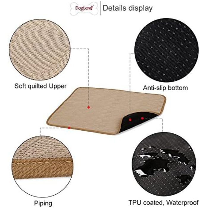 Водонепроникний килимок для собак, миючий, нековзний, швидковисихаючий, для дивана, авто, клітки, трави, ліжка (100 x 67 см)