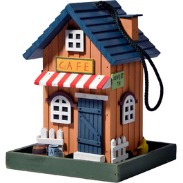 Дім для птахів Dobar® 25119FSC - дерев'яна годівниця для птахів у стилі Вестерн, 18x18x23 см, кольоровий (кафе)