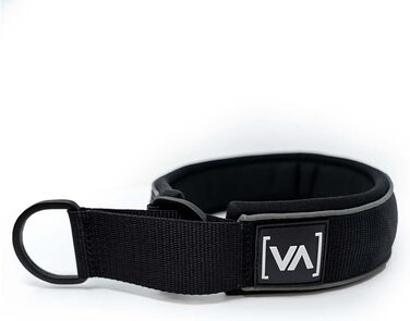 VITOMALIA® Легке відбиваюче нашийник для собак з зупинкою, 4 см, міцний нейлон та м'який неопрен, для середніх собак, чорний (4 см/M = 43 см-51 см)