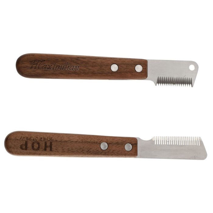 Професійна щітка для собак від підшерстка: видаляє підшерсток та ковтуни. Підходить для довгошерстих та короткошерстих порід. Ергономічна ручка з дерева. 2 шт.