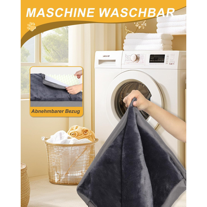 Ортопедичне ліжко для собак Favodormir, велике та середнє, 91x69x7 см, сіре, водонепроникне, для дому та вулиці