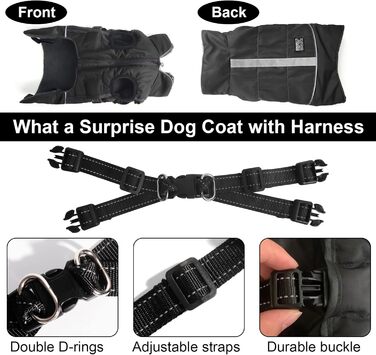 Водонепроникний теплий зимовий одяг для собак: куртка з отвором для повідка, для чихуахуа, французького бульдога, малих та середніх порід