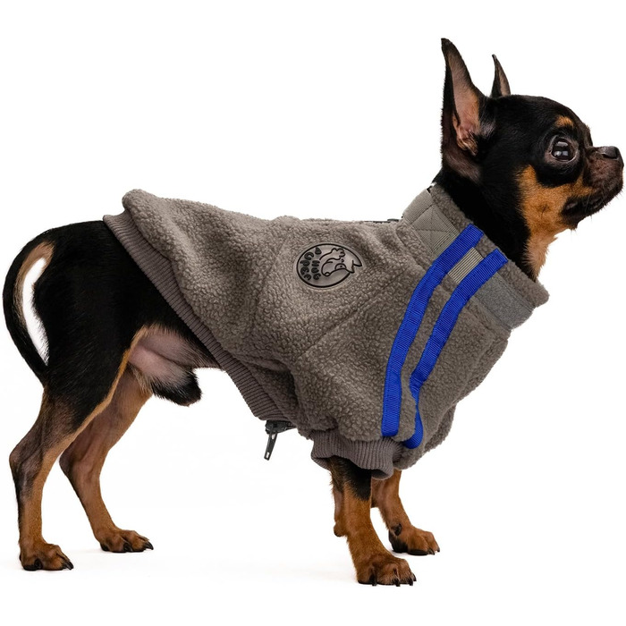 Тепла флісова куртка для собак маленьких порід, модель XS, сірий колір