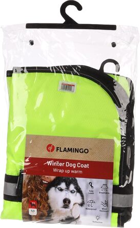 Зимний теплий накид для собак Flamingo Kimo Green – 30 см – водонепроникний, з капюшоном та флісовою підкладкою
