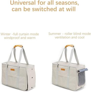 Сумка для тварин Bebeibon на одне плече, велика, світло-бежева