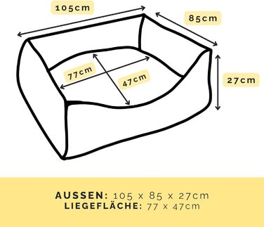 Ортопедичне ліжко для собак Антон | Ліжко-кошик для середніх та великих собак (Бежевий, 105x75 см)