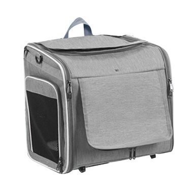 Велосипедний кошик для собак JTLB, розширюваний, водонепроникний, передня сумка для тварин, швидка фіксація, оксфордська тканина, сірий