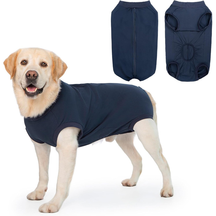 Піжама для собак після операції (кастрації) для цуценят та дорослих, чоловічий крій, S, темно-синій