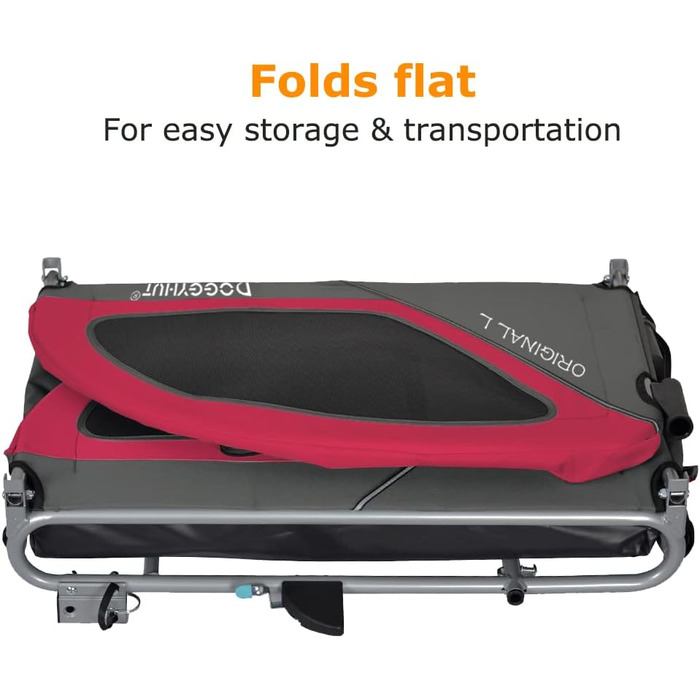 Фарханденер Doggyhut Tiggo 80405: Причіп для собак до 35 кг, 2 в 1 (причіп та візок), червоний