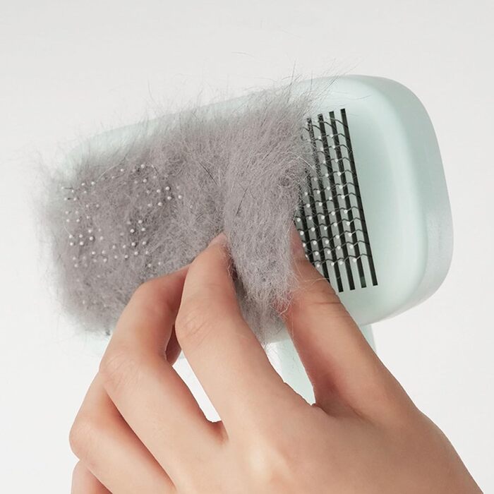 Професійна щітка для тварин Pet Ion Brush з подвійним іонним генератором: самоочисна щітка для собак та котів, м'яке розплутування шерсті та підшерстка, для короткої та довгої шерсті (зелена)