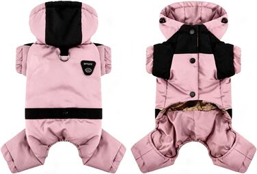 Зимовий теплий одяг для собак: бавовняна куртка з кільцем D, матеріал графен, водонепроникний. Ідеально для зимових прогулянок, подорожей та ігор зі снігом (S, Рожевий) S Рожевий