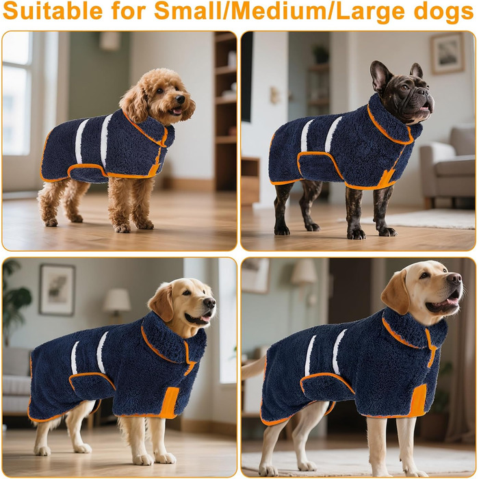 Рушник для собак Bienbee, XXL, швидковисихаючий, супер вбираючий, блакитний