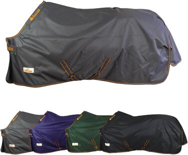 Зимова ковдра Marengos Bucas 1200D Irish Turnout - дихаюча та водонепроникна ковдра для вигулу з внутрішнім шаром та перехресним кріпленням. Сірий/Помаранчевий, розмір 145 см (наповнювач 50 г/м²)