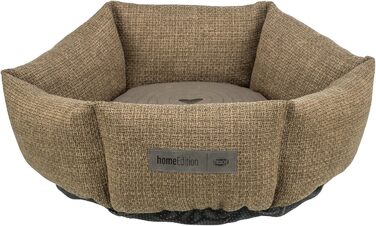 Кругле ліжко для собак TRIXIE Viviana, діаметр 50 см, коричневе - м'яке ліжко з велюрової тканини, корзина для маленьких собак, інтегроване подушка, неслизьке дно, можна прати - 37548, розмір 50x50x20 см