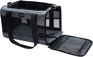 Переноска для котів і собак Vceoa 48,3x30,5x30,5 см, м'яка сумка для домашніх тварин до 10 кг, дорожня переноска для кошенят і цуценят, ігрова сумка для дому та подорожей