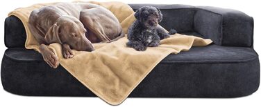 Tierlando® Деко для собак Lilly: М'яка, плюшева ковдра для домашніх тварин, цуценят та котів | 14 Бежево-какаовий, L (100x75 см)
