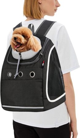 Рюкзак для собак та котів PETCUTE: зручний та практичний для подорожей, хаджінг, кемпінгу. Чорний колір.