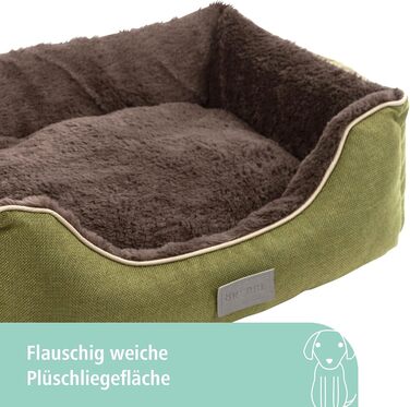 Ліжко для домашніх тварин Kerbl Samuel: м'яке ліжко для собак та котів, сірого кольору, 50x40x15 см, знімний двосторонній подушкою, бавовна, можна прати при 30°C