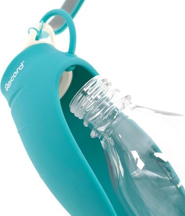 Водяний диспенсер Record з пляшкою - практичний та функціональний - силікон, 400 мл, 8 x 23 см, колір морської хвилі - для прогулянок та подорожей