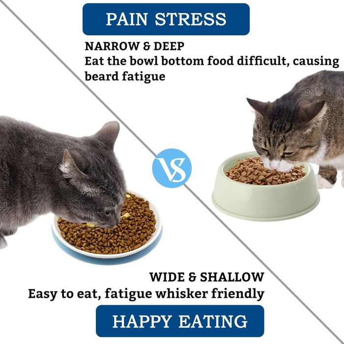 Набори мисок для котів з кераміки (2 шт.) - неслизькі, для зручного годування
