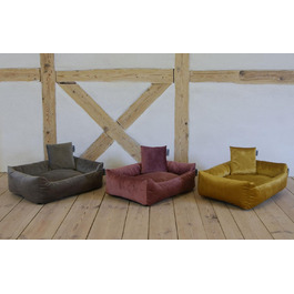Лежак Lycce Kuschelsofa із м'якого велюру для собак і котів, рожевий, розмір 2