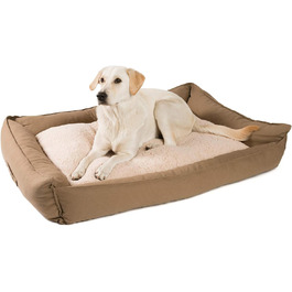 Ортопедичне ліжко для собак JAMAXX з ефектом пам'яті, вовною та знімним чохлом, 120x90 см, Кофе-коричневий