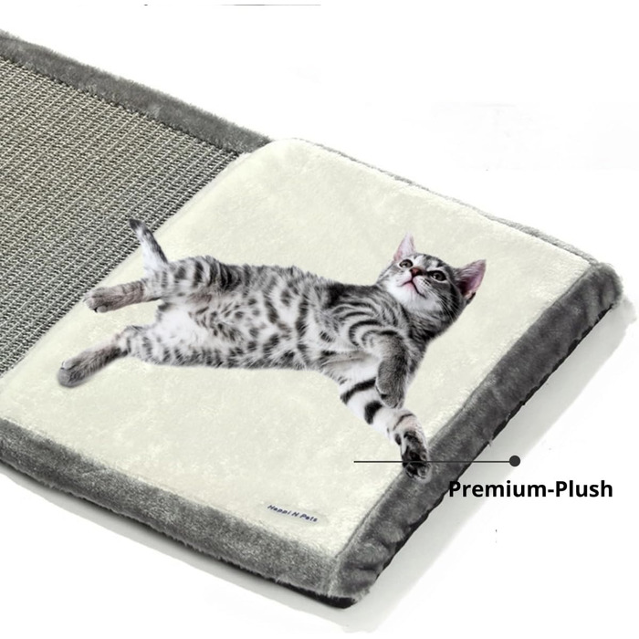 Килимок-кігтеточка для котів Happi N Pets із плетеного сизалю, з м'яким лежаком, інтерактивною іграшкою та котячою м'ятою, складаний