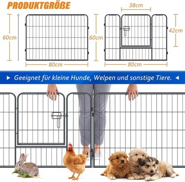 Металевий вольєр для собак та цуценят, переносний загон для тварин, ігровий майданчик на вулицю (12 шт.)
